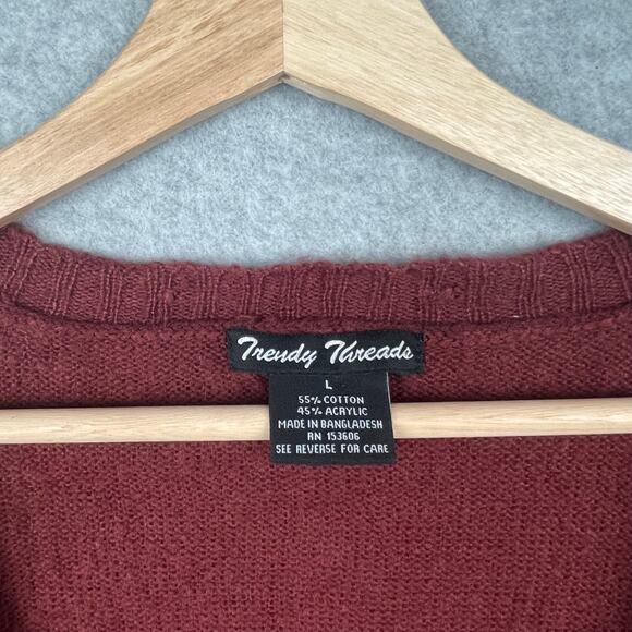 J3508 Trendy Threads Long Cardigan Front Open Size Large - Picture 2 of 3